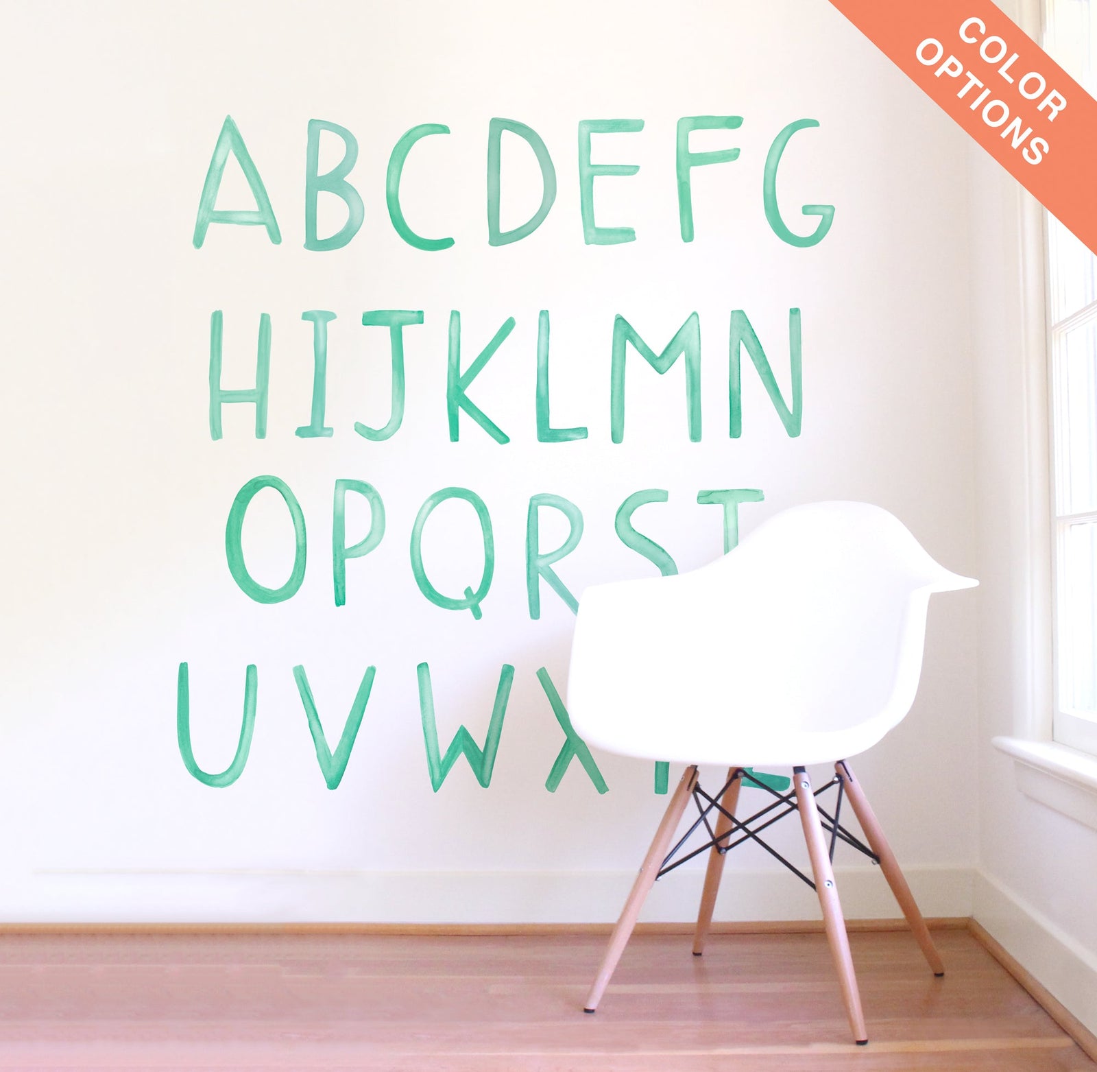 Uppercase Watercolor Letter Wall Decals