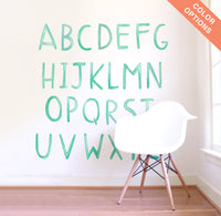 Uppercase Watercolor Letters Wall Decal Set