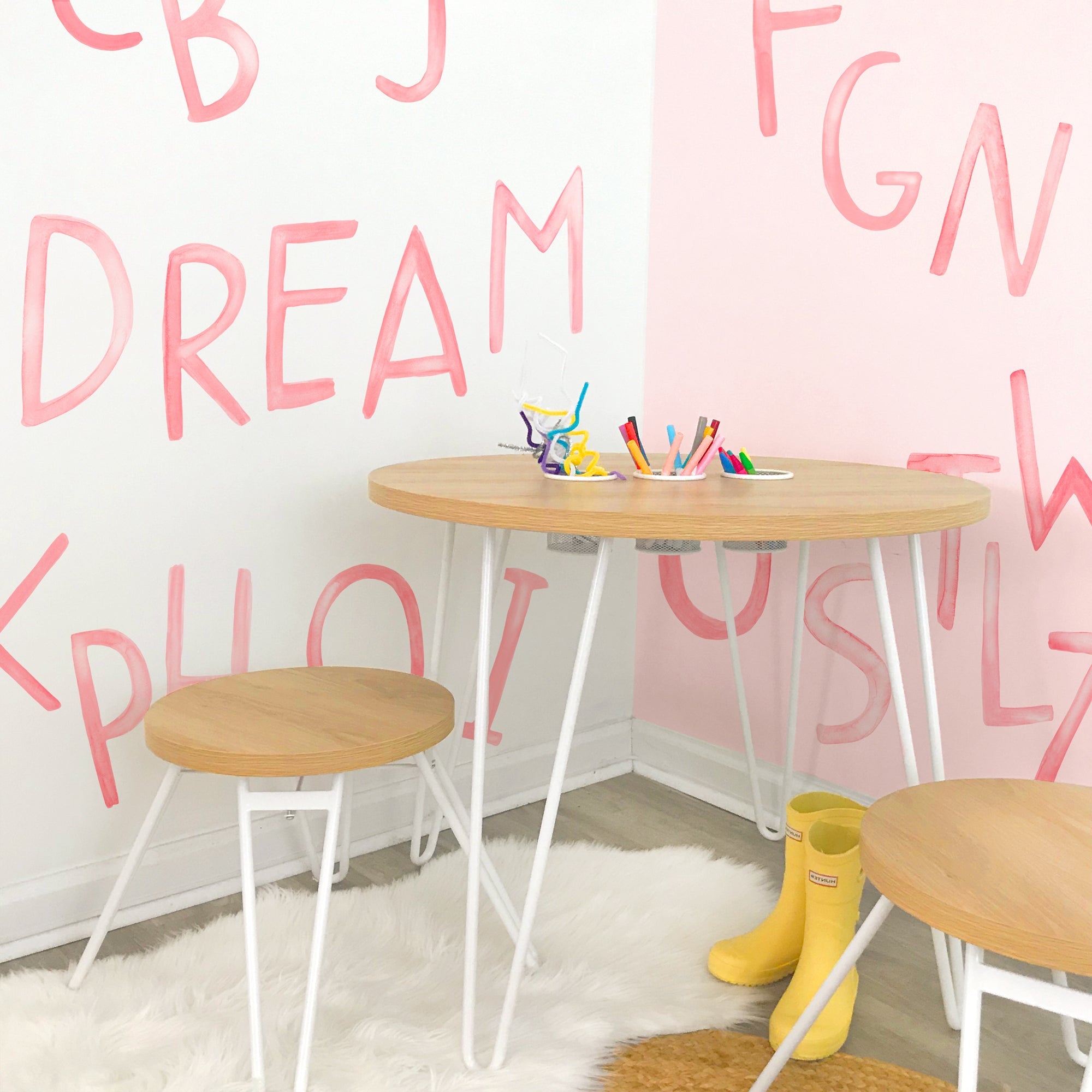Uppercase Watercolor Letter Wall Decals