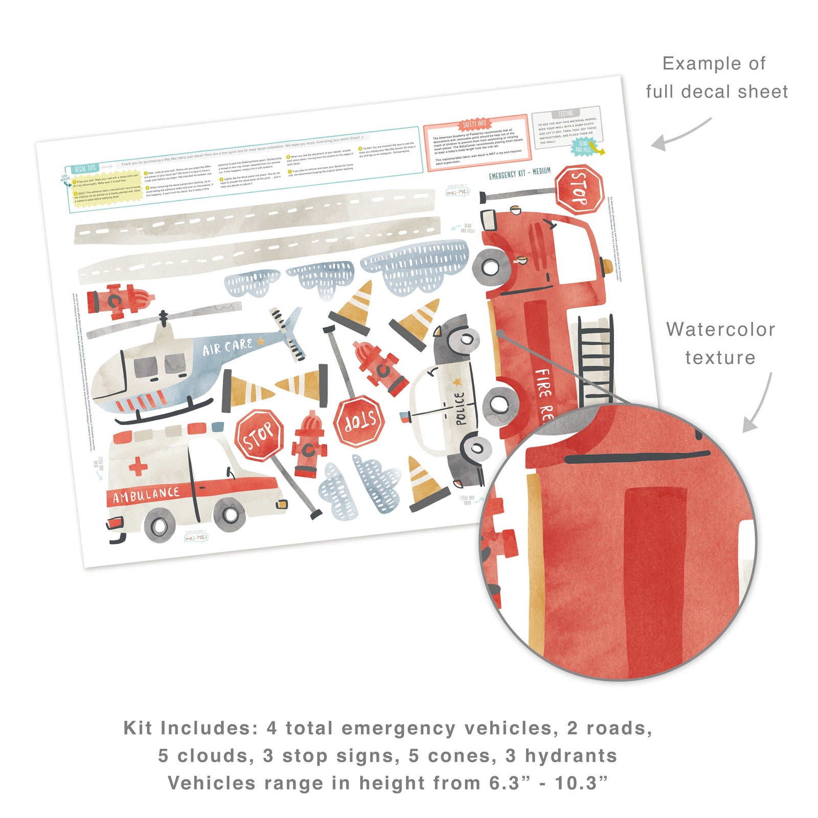 Emergency Wall Decals - Medium