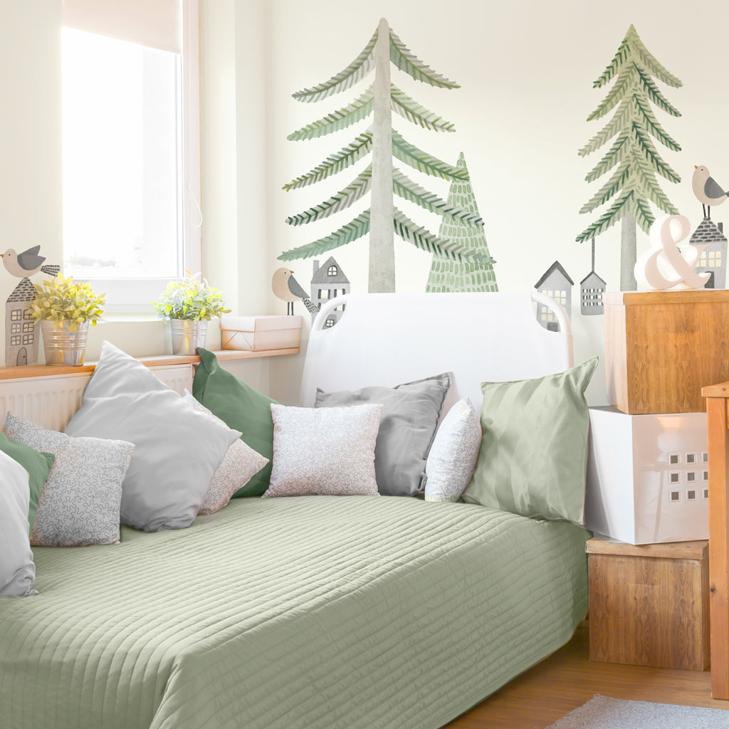 Evergreen Pine Forest Wall Decals - Large