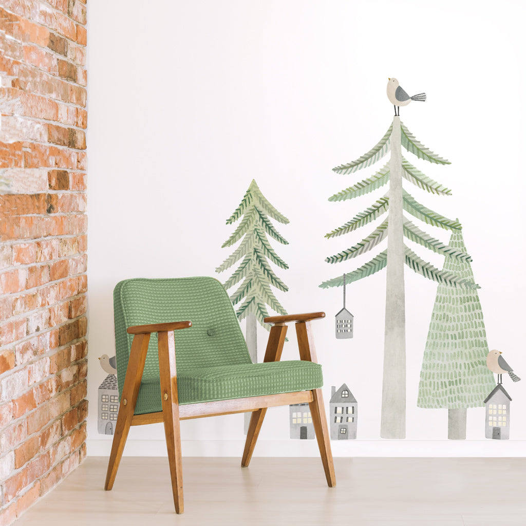 Evergreen Pine Forest Wall Decals
