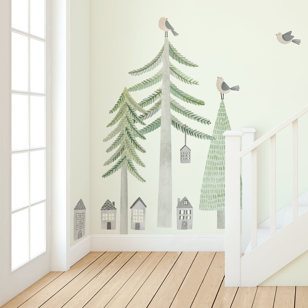 Evergreen Pine Forest Wall Decals