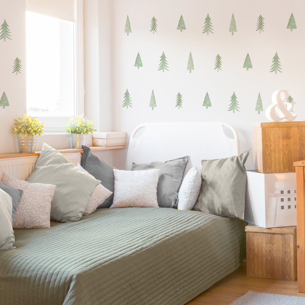 Evergreen Tree Toss Wall Decals