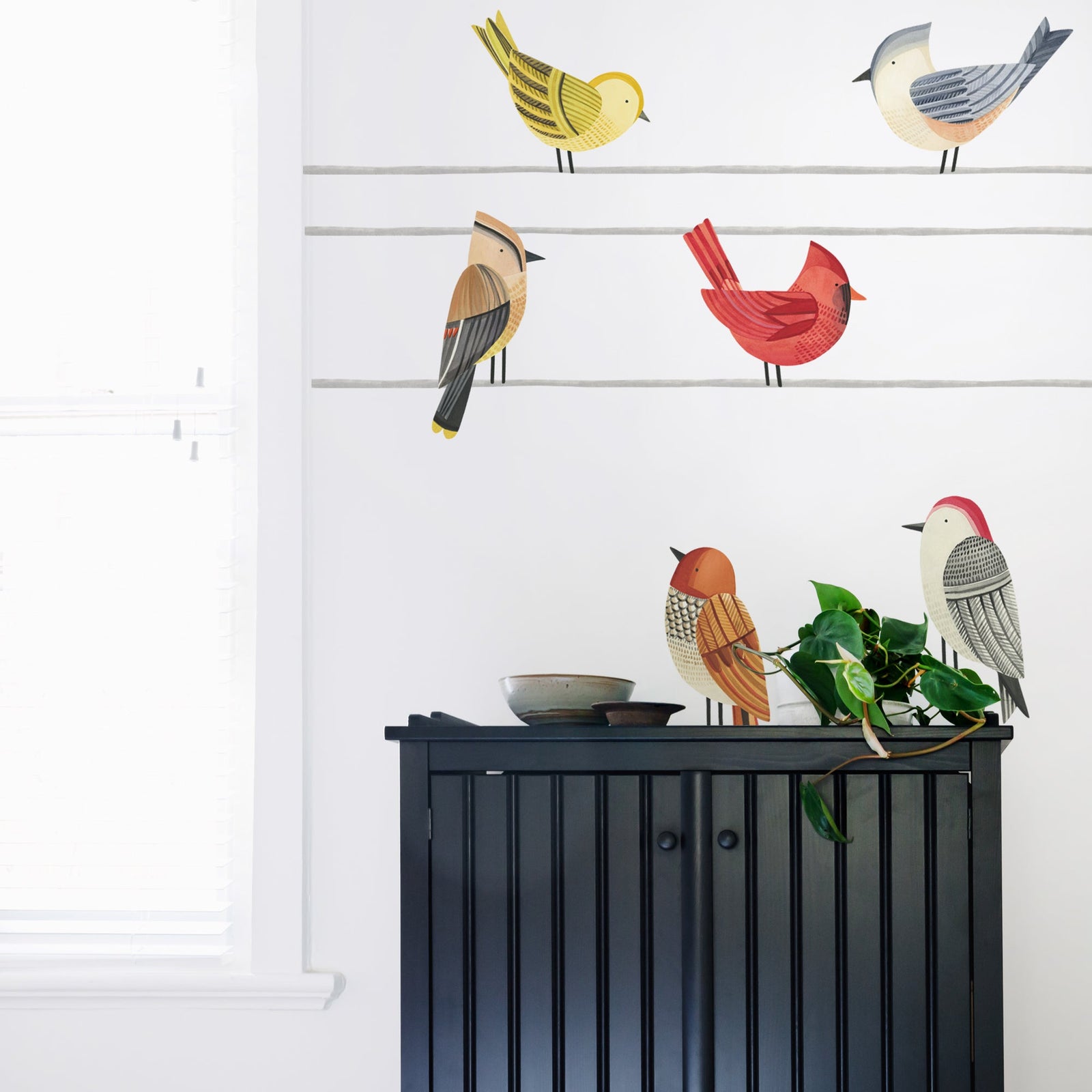 Birds on a Wire Wall Decals