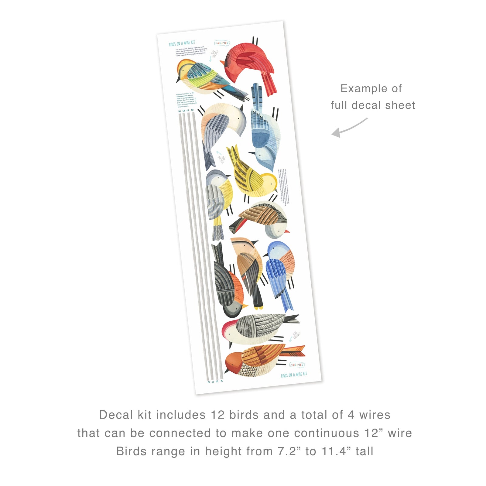 Birds on a Wire Wall Decals