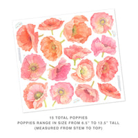 Poppies Wall Decal Set - Large
