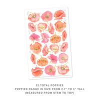Poppies Wall Decal Set - Small