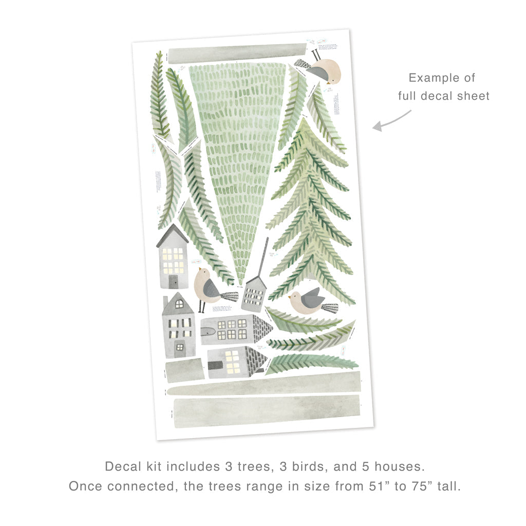 Evergreen Pine Forest Wall Decals - Large