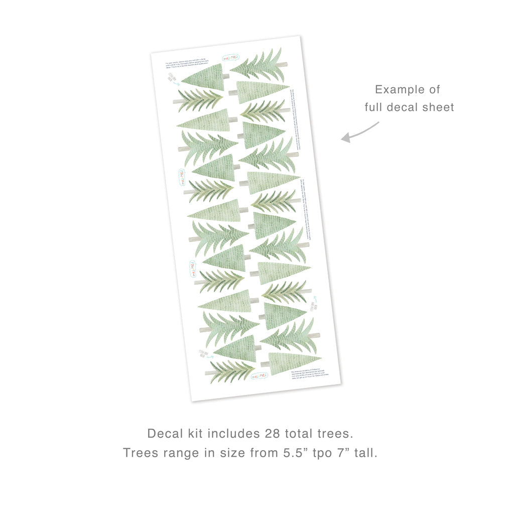 Evergreen Tree Toss Wall Decals