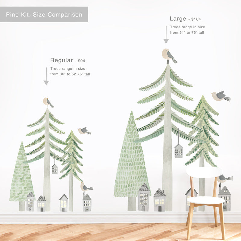Evergreen Pine Forest Wall Decal Set - Regular