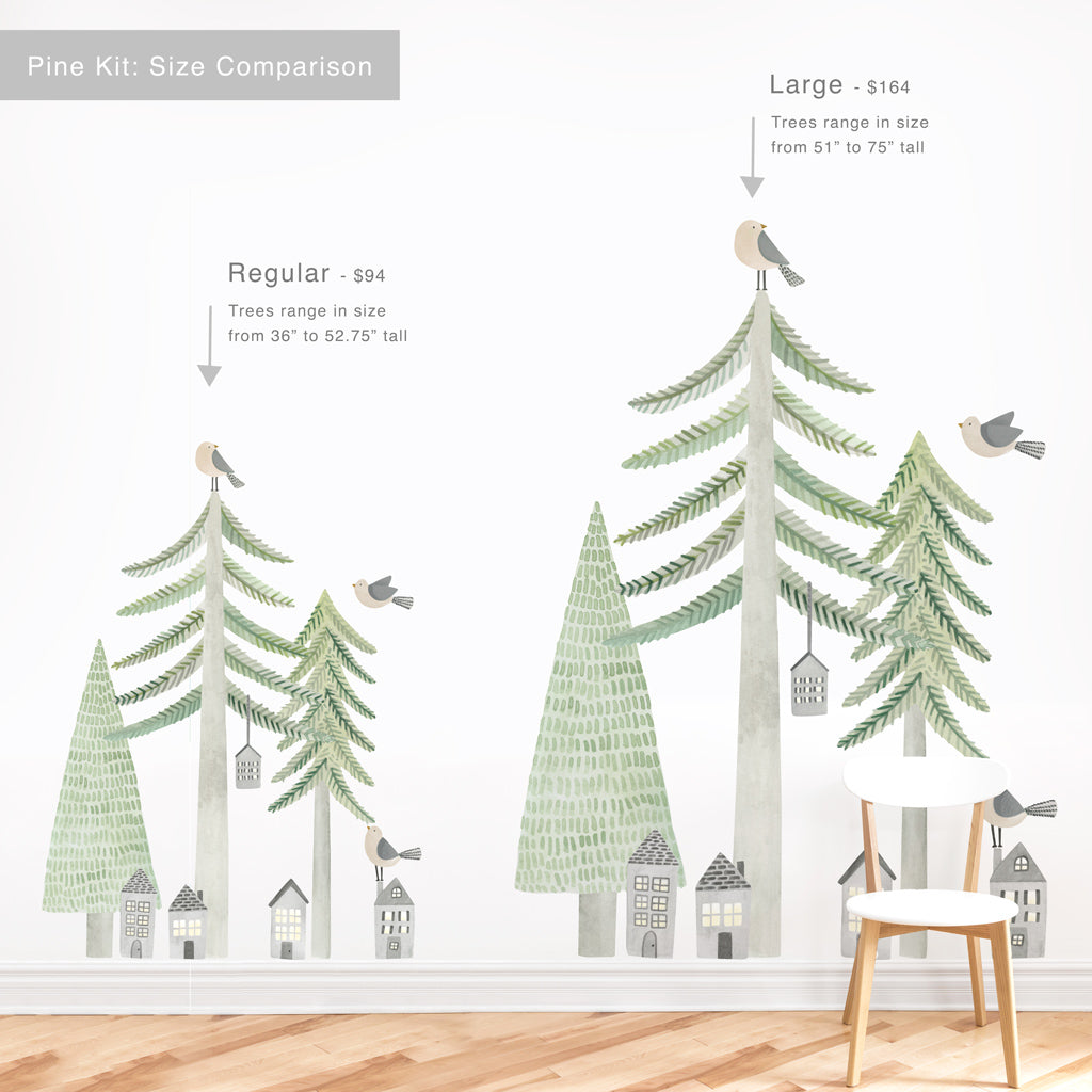 Evergreen Pine Forest Wall Decals