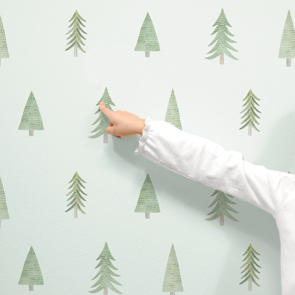 Evergreen Tree Toss Wall Decals