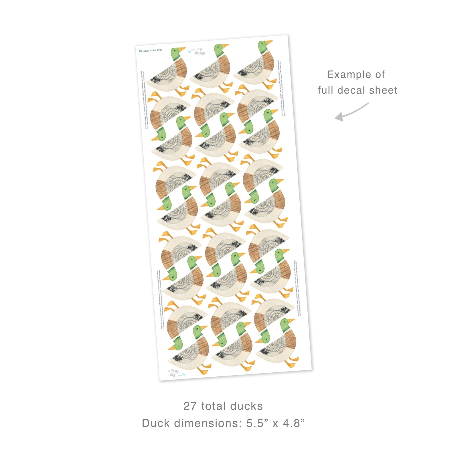 Mallard Duck Toss Wall Decals