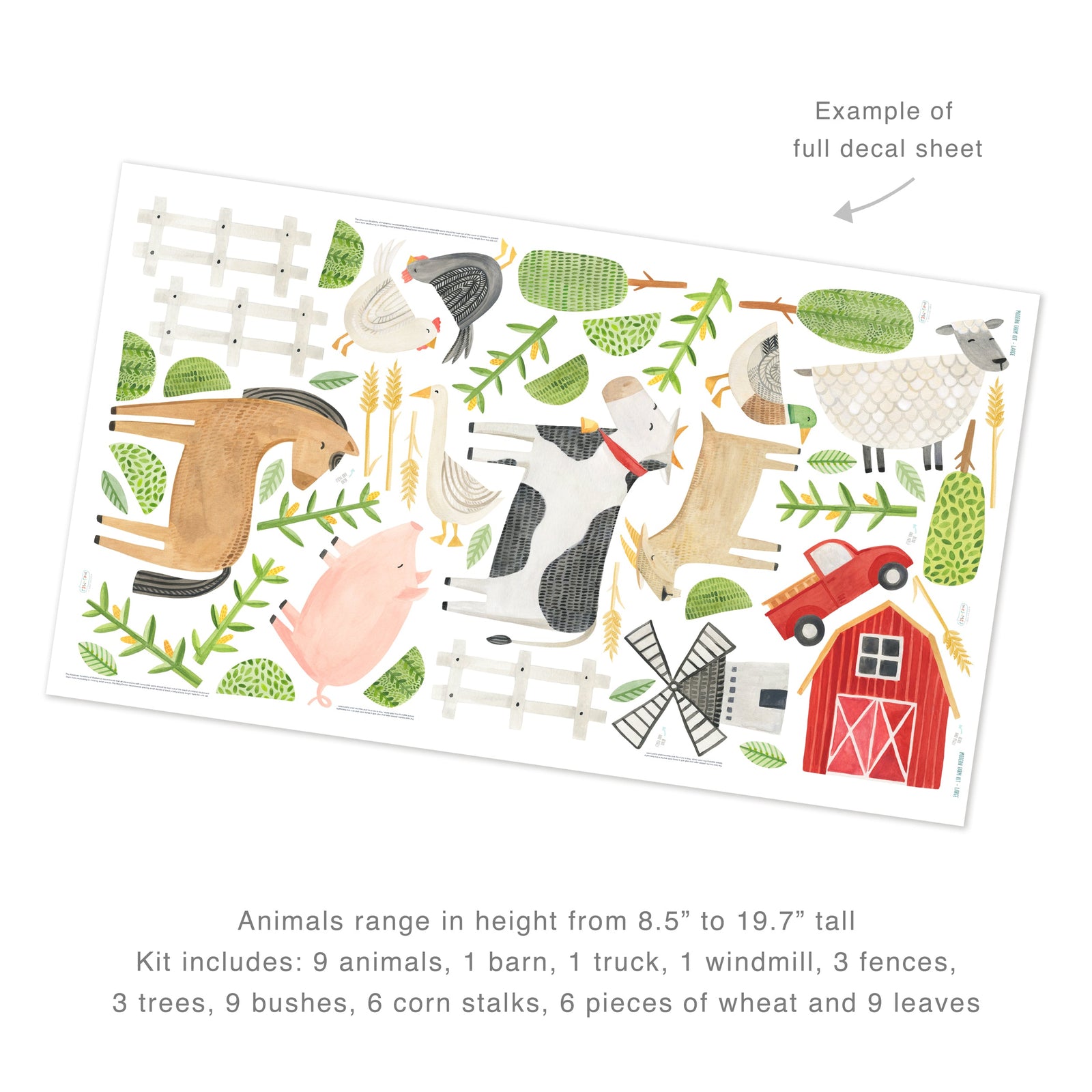 Modern Farm Wall Decals - Large