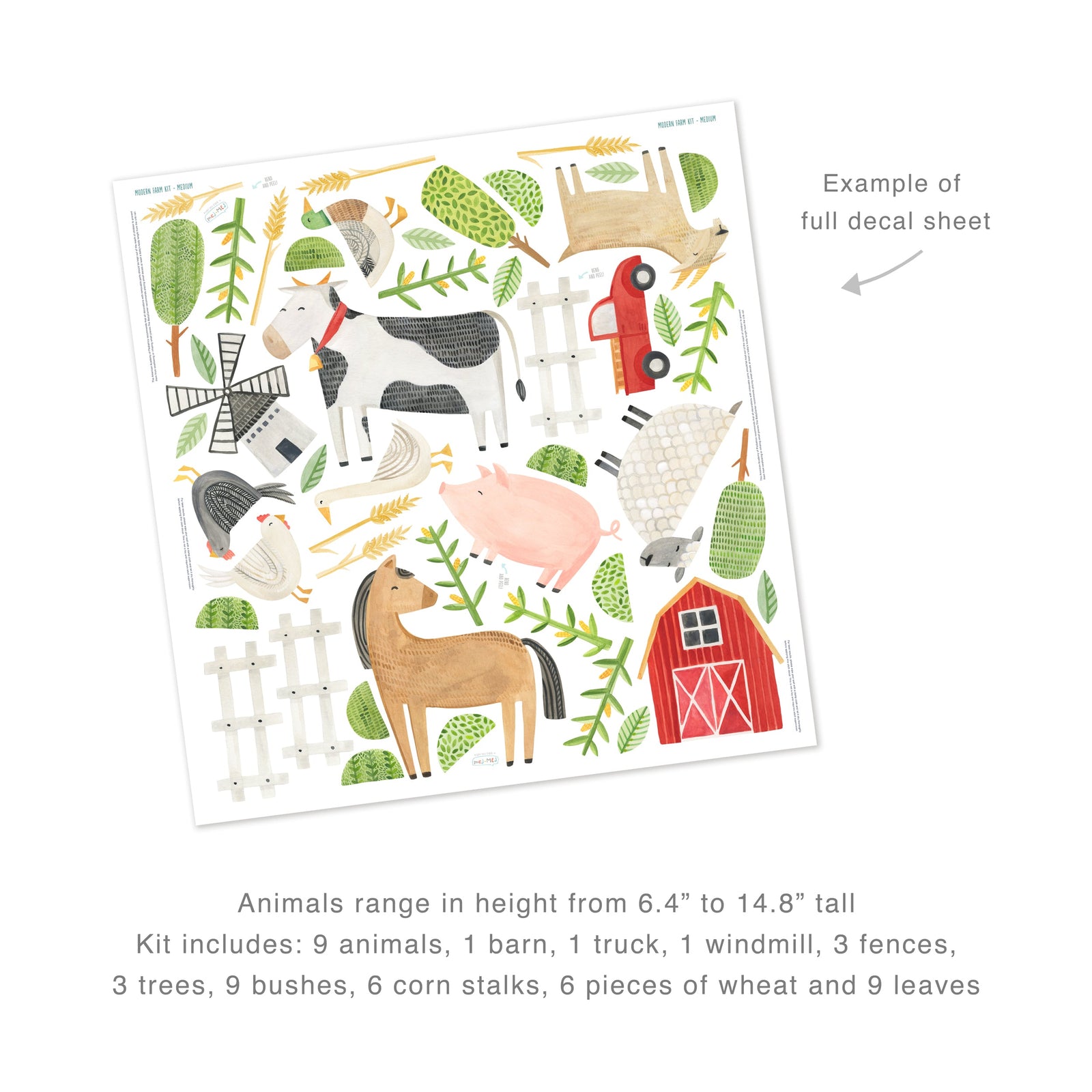 Modern Farm Wall Decals - Medium