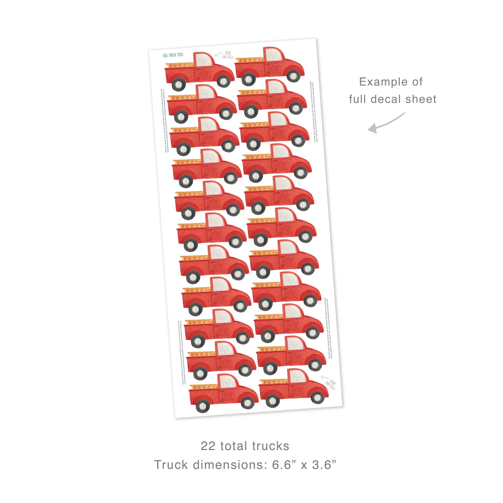Red Truck Toss Wall Decals