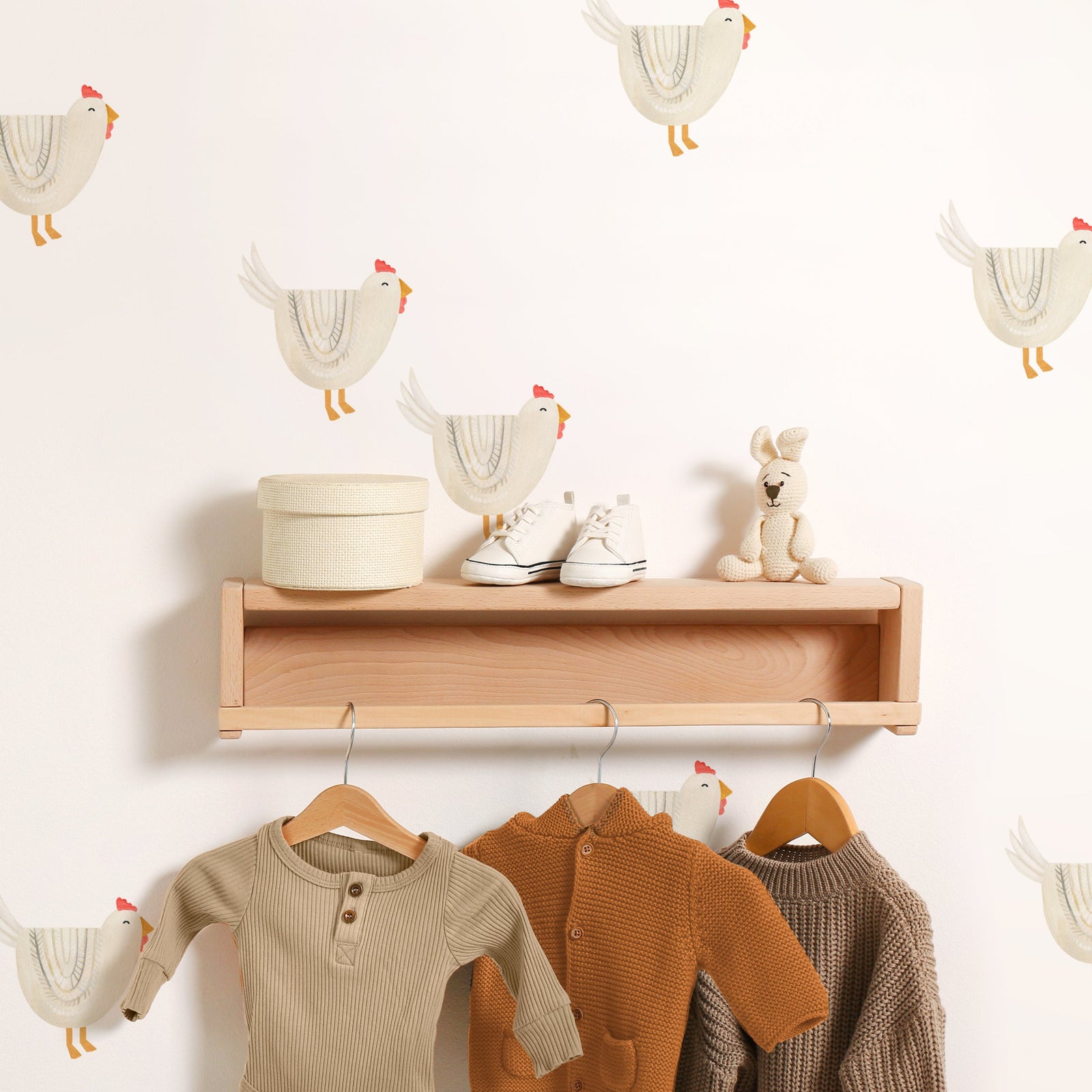 White Chicken Toss Wall Decals