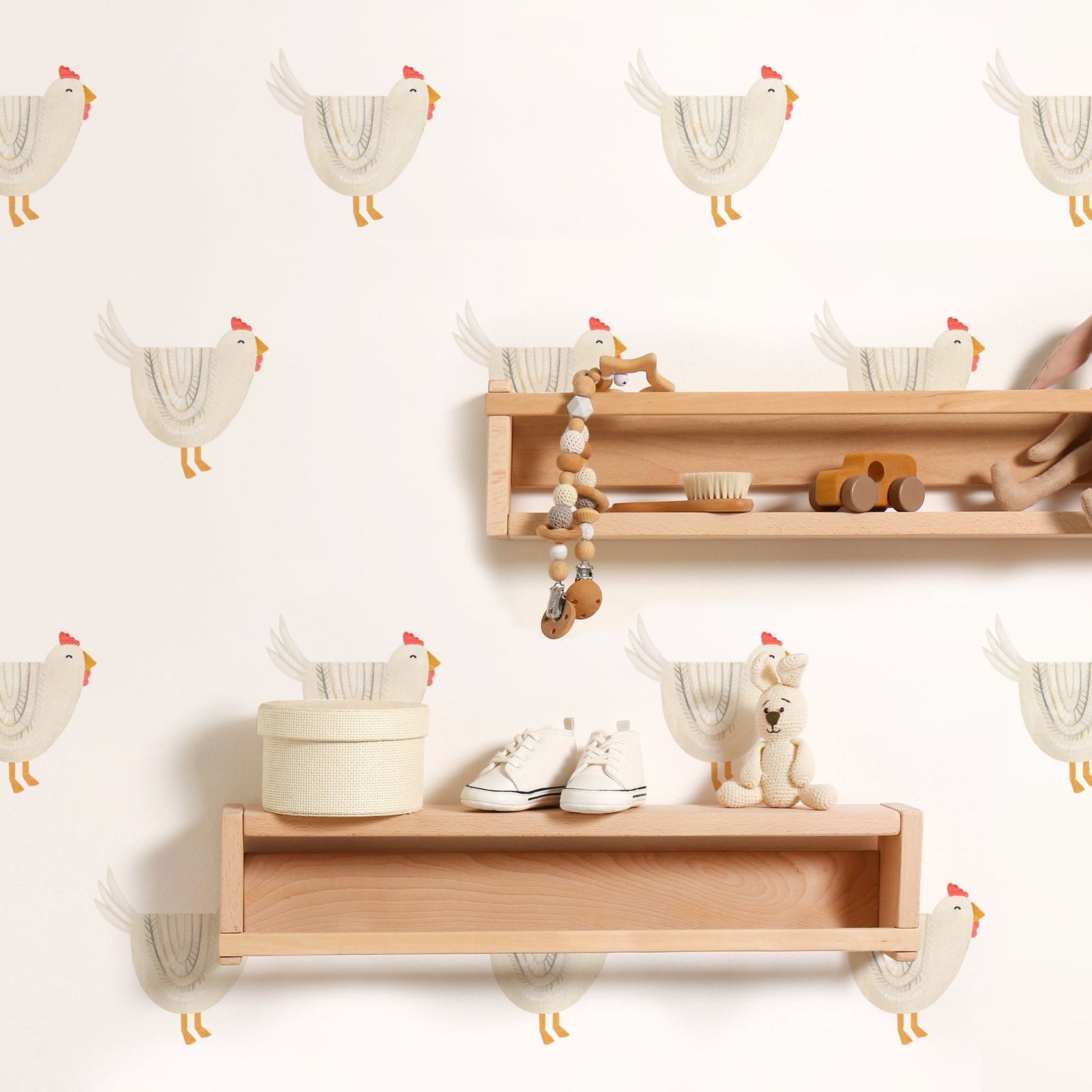 White Chicken Toss Wall Decals