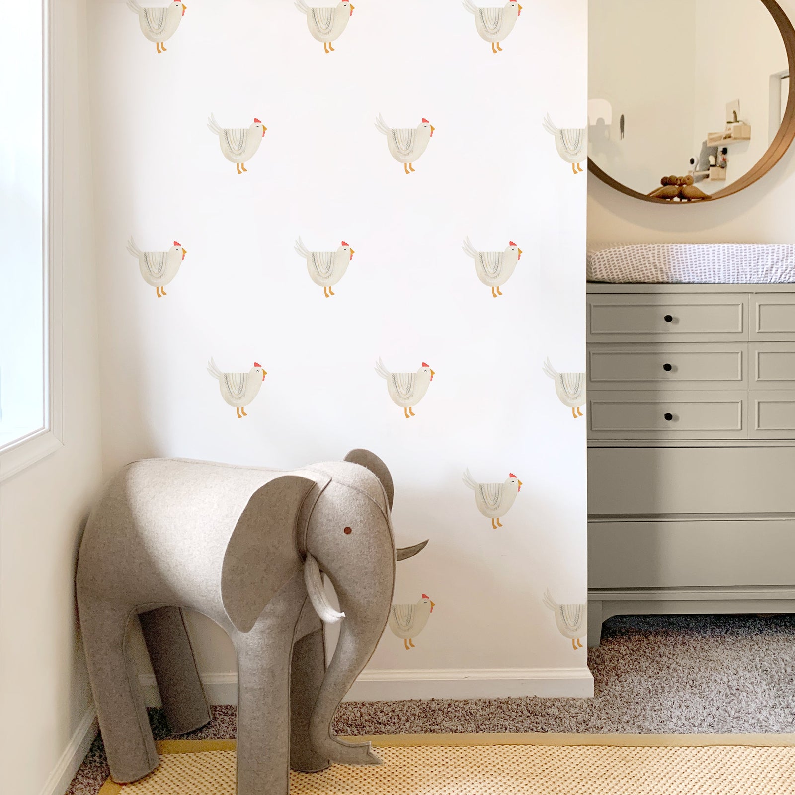White Chicken Toss Wall Decals