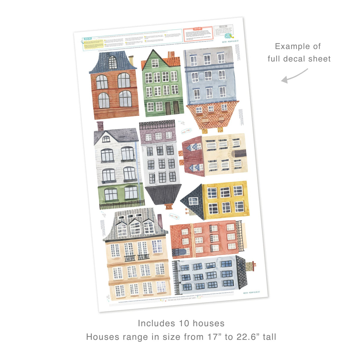 Village Wall Decals - Medium