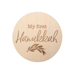 My First Hanukkah Wooden Milestone Disc - Project Nursery