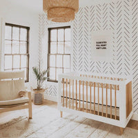 Black Delicate Herringbone Kids Room Wallpaper - Project Nursery