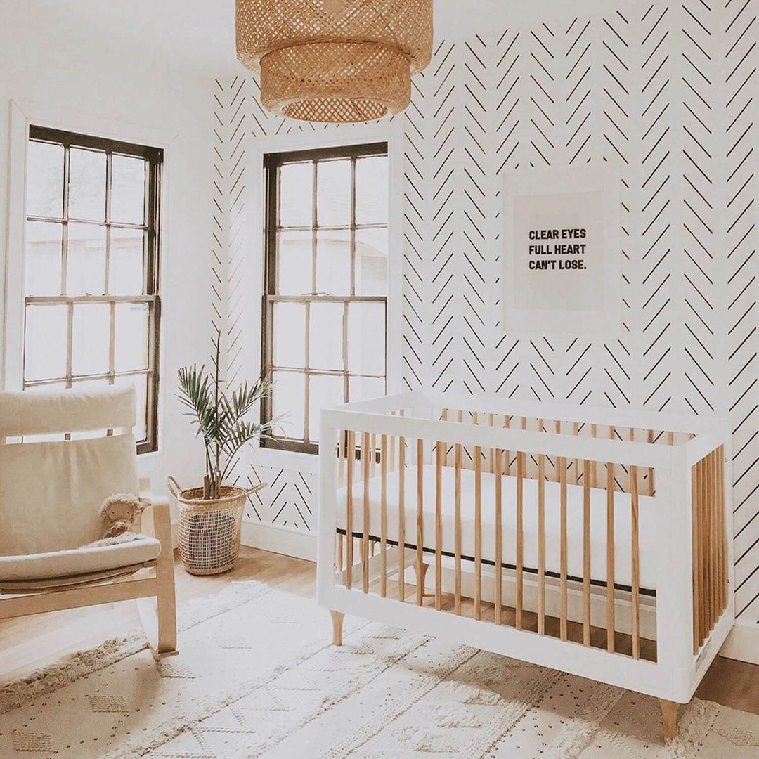 Black Delicate Herringbone Kids Room Wallpaper - Project Nursery