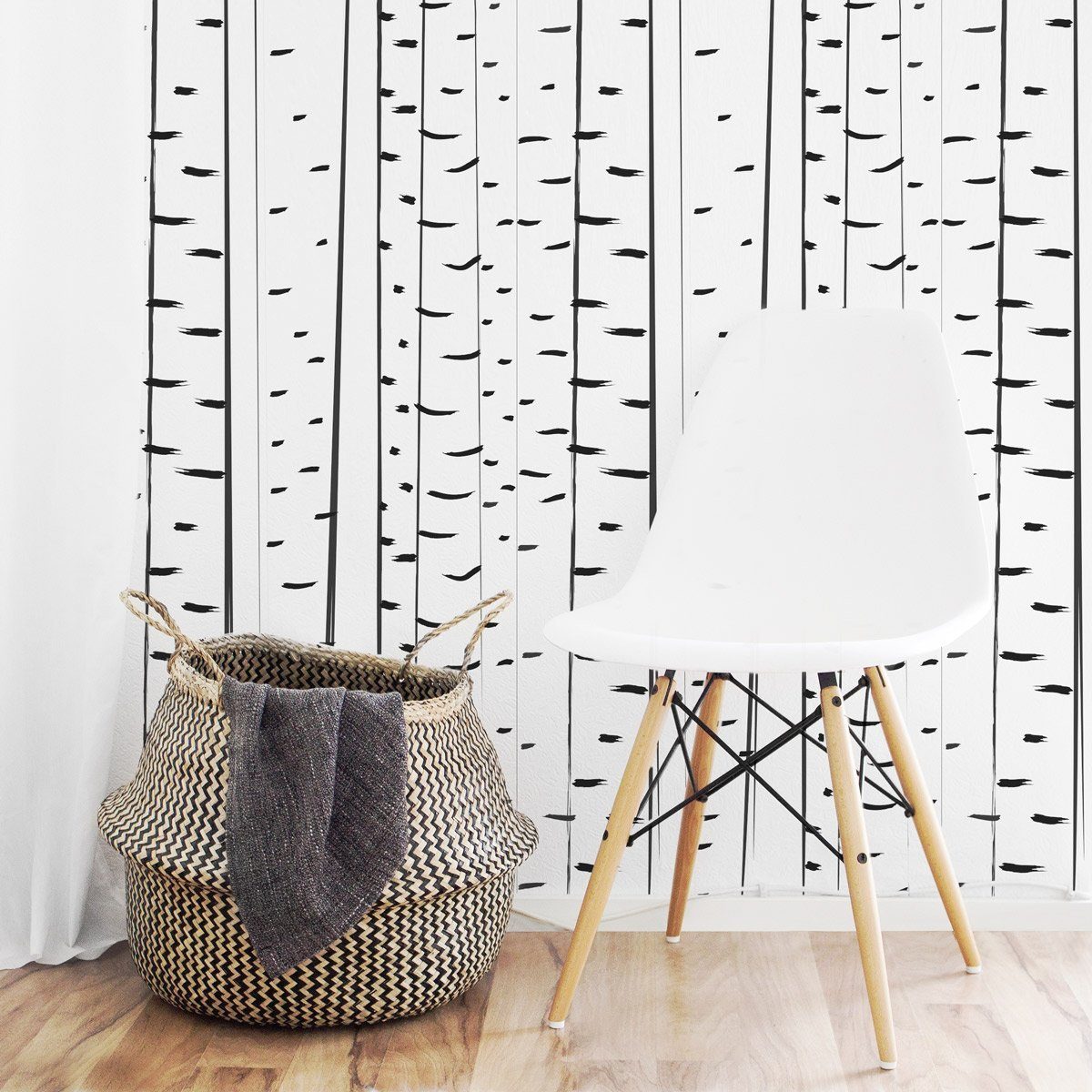 Modern Birch Tree Wallpaper - Project Nursery