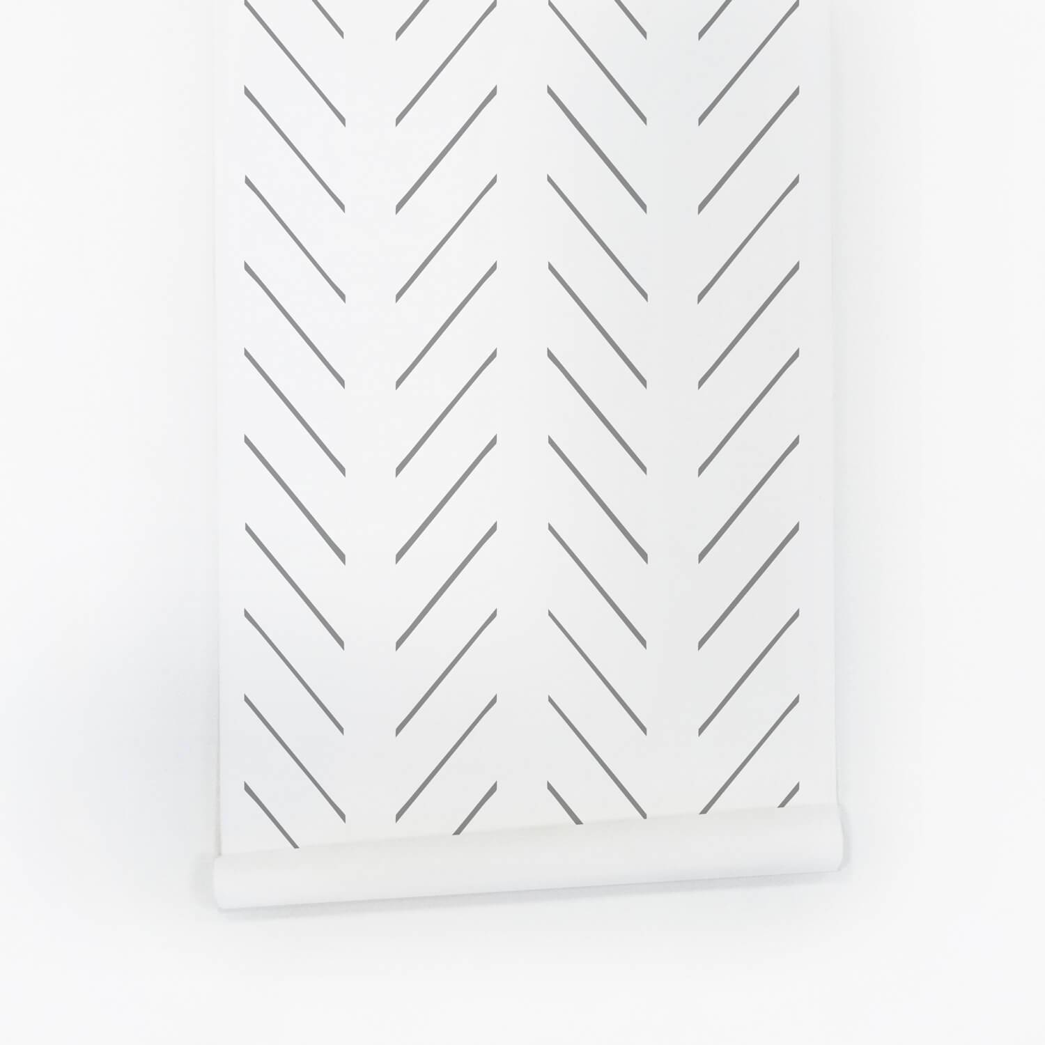 Gray Delicate Herringbone Wallpaper - Project Nursery