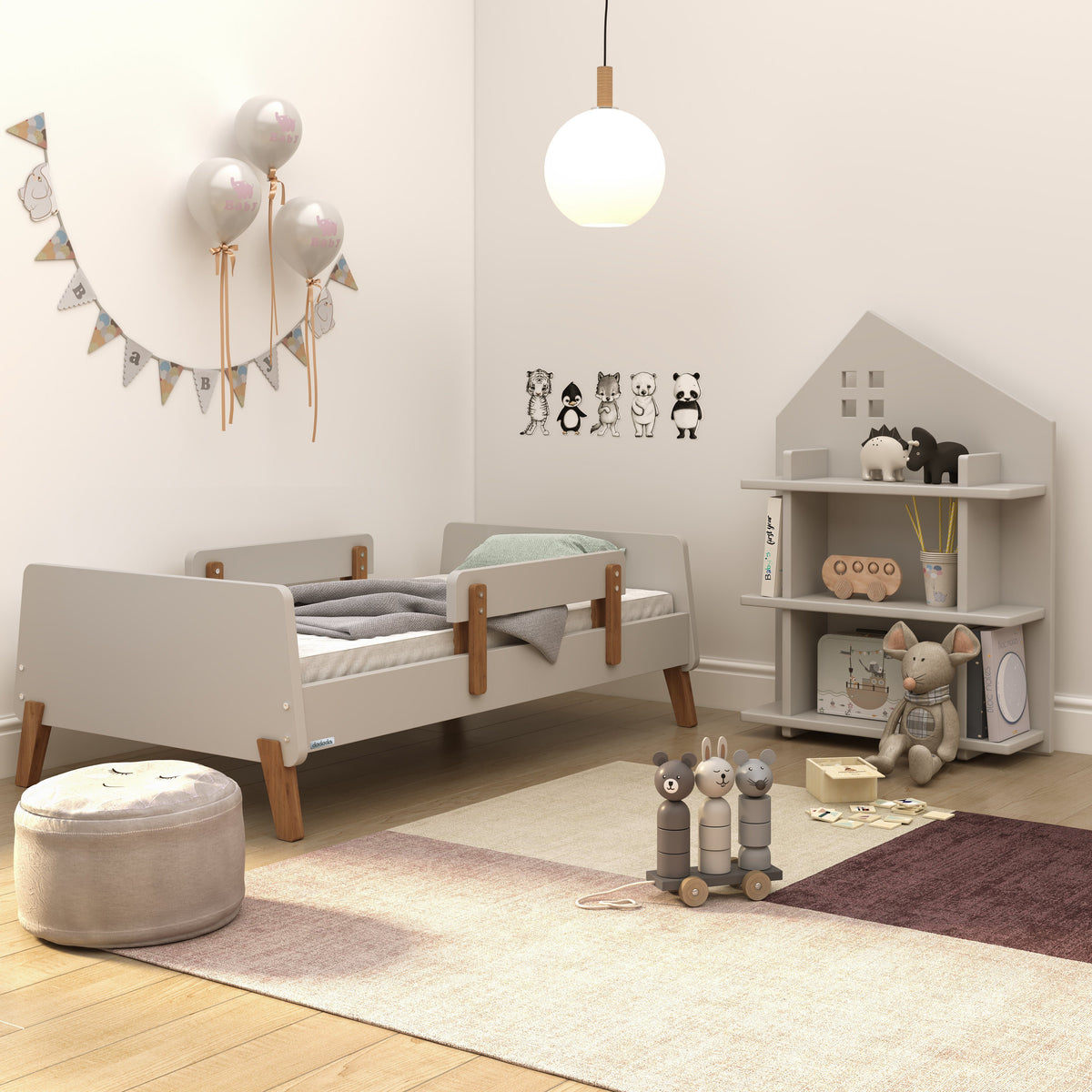 Muse Toddler Bed - Gray + Natural - Project Nursery