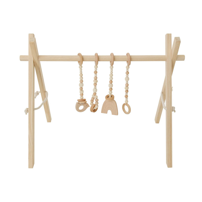 Natural Wooden Play Gym with Wood Toys - Project Nursery
