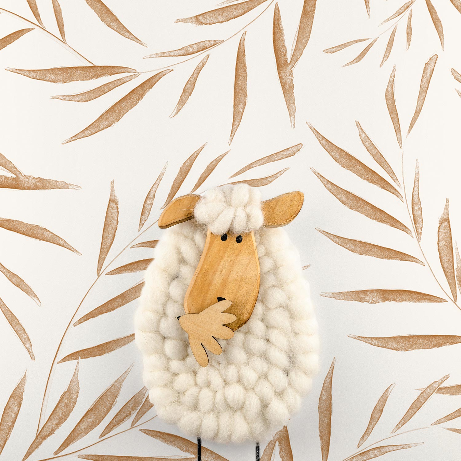 Neutral Desert Leaf Wallpaper - Project Nursery