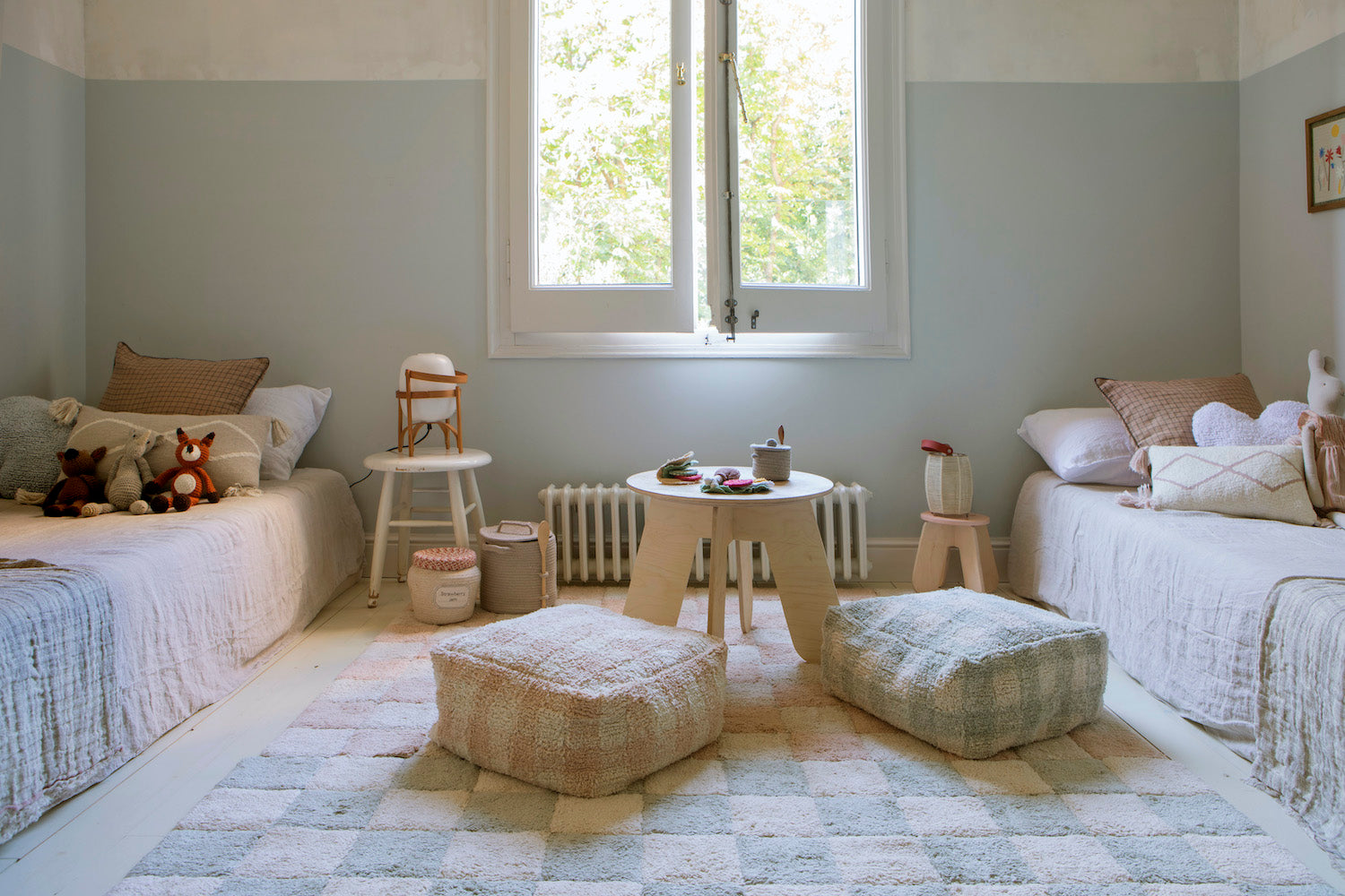 Vichy Checked Pouf