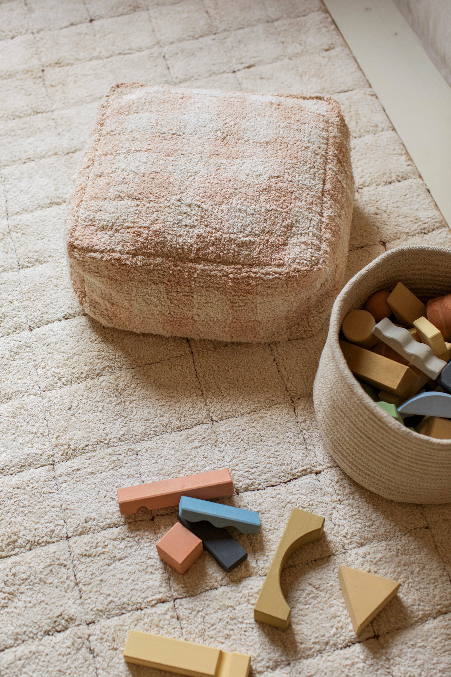 Vichy Checked Pouf