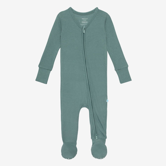 Arctic Solid Waffle Zippered Footie - Project Nursery