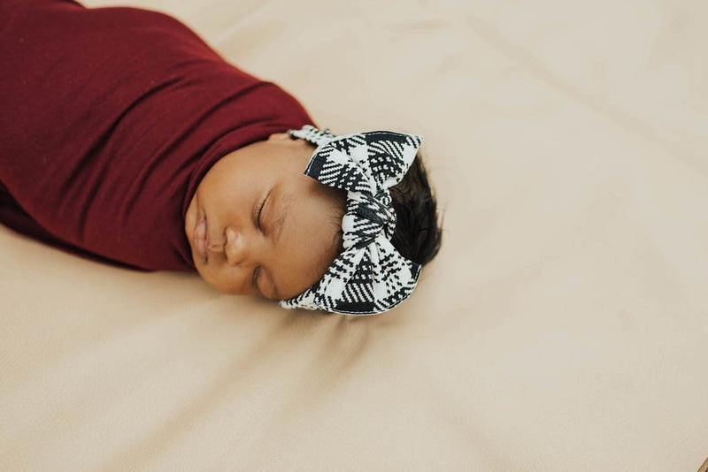 Knitted Plaid Knot Headband - Project Nursery