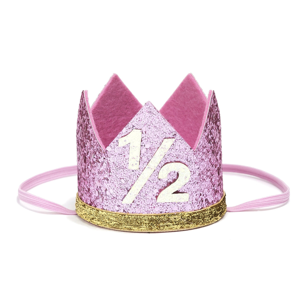 Birthday Party Crown - Pink + Gold Glitter - Project Nursery