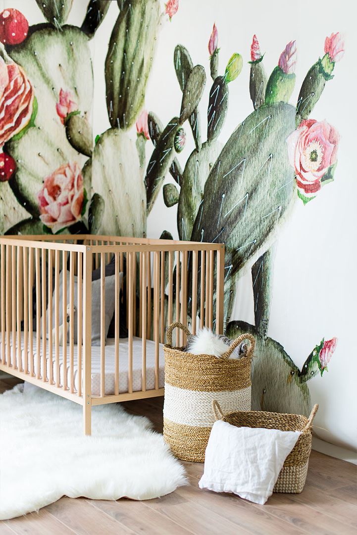 Prickly Pear Cactus Wallpaper Mural - Project Nursery