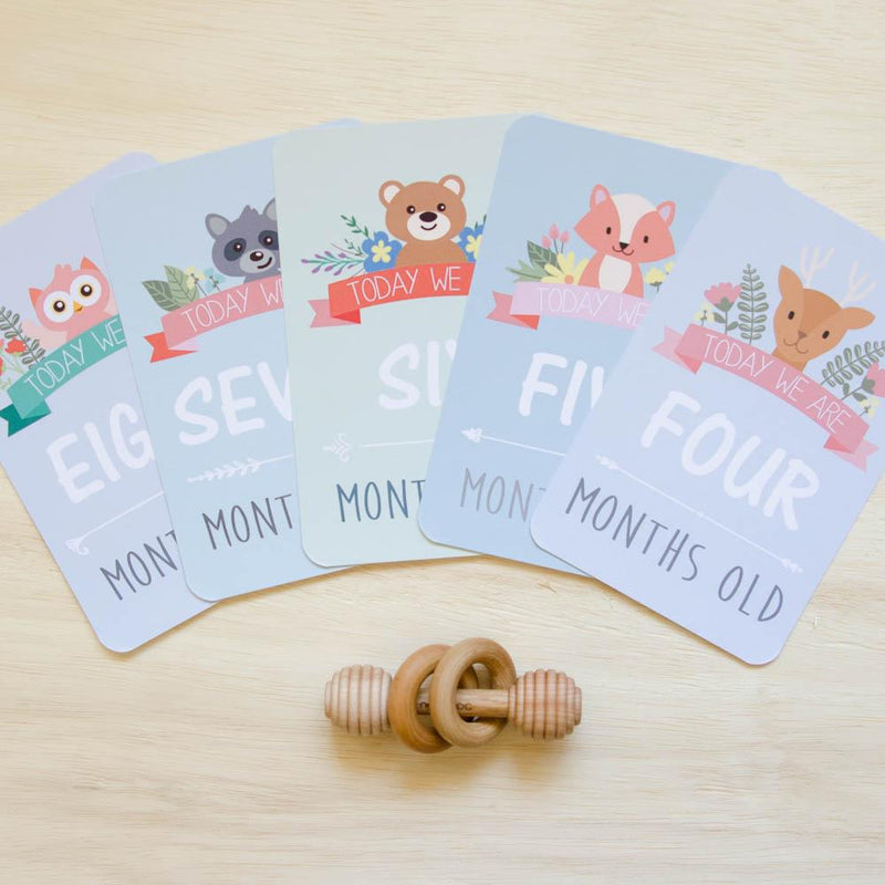 Twin Baby Milestone + Moment Cards - Woodland Collection - Project Nursery