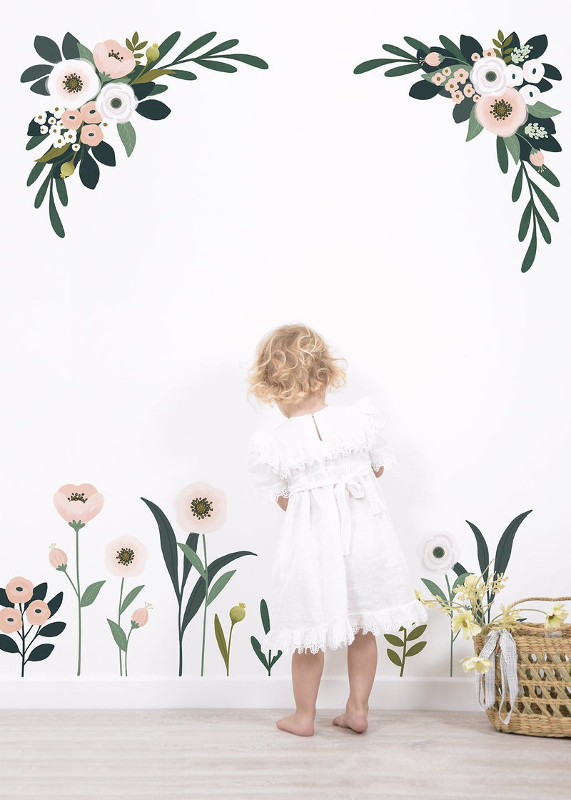 Large Floral Corner Wall Stickers - Project Nursery