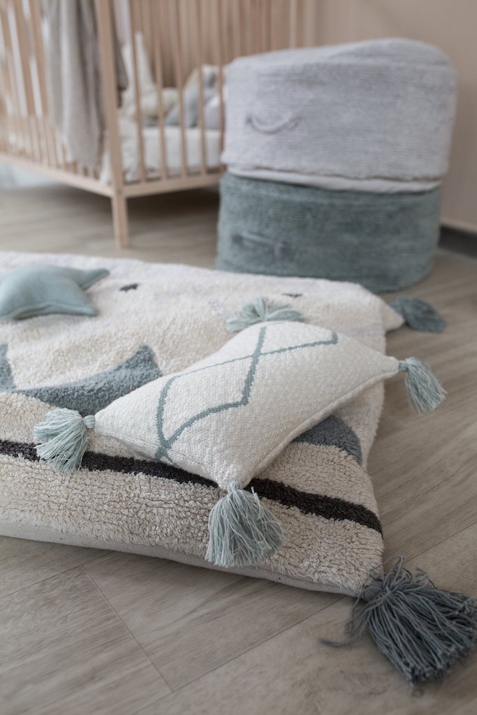 Little Oasis Knitted Pillow - Indus Blue - Project Nursery