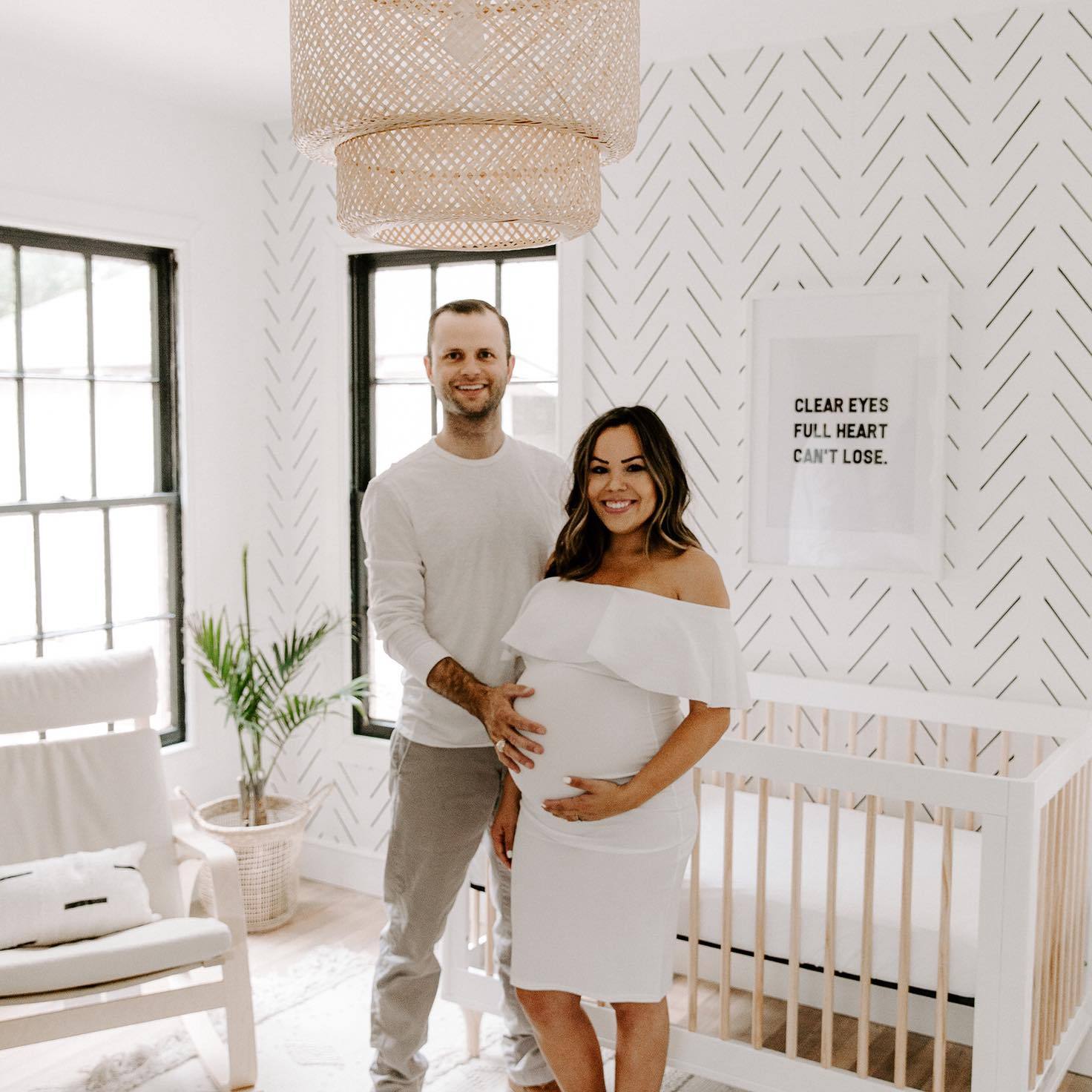 Black Delicate Herringbone Wallpaper - Project Nursery