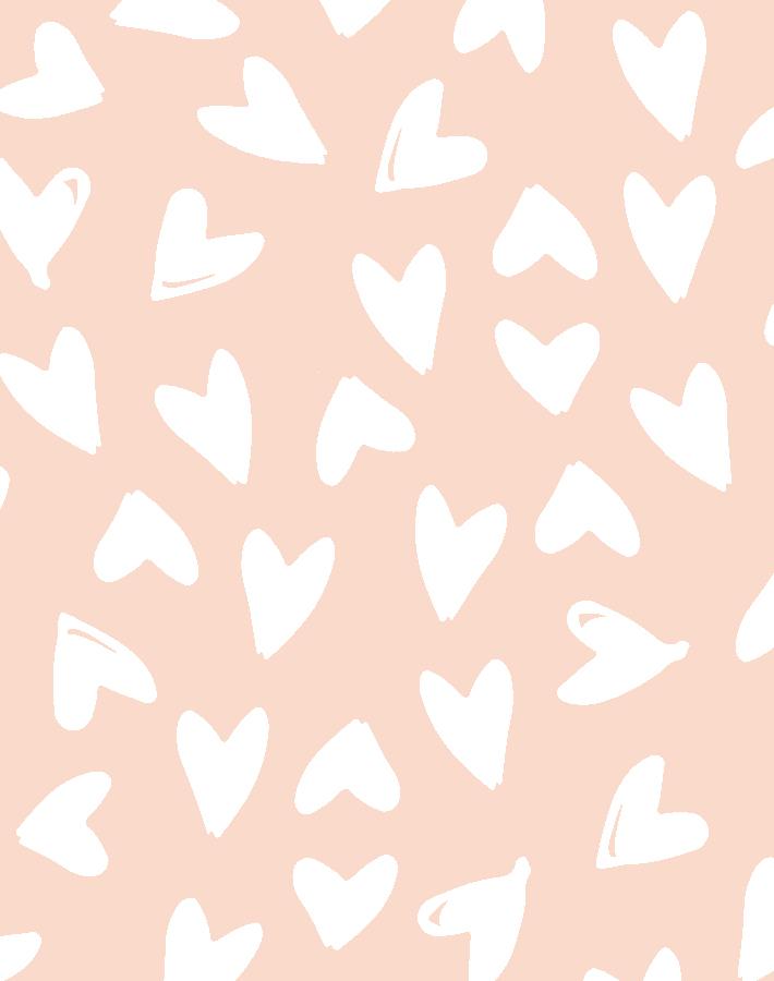 Pink and White Aesthetic Heart Figures. Pastel Colours. Romantic