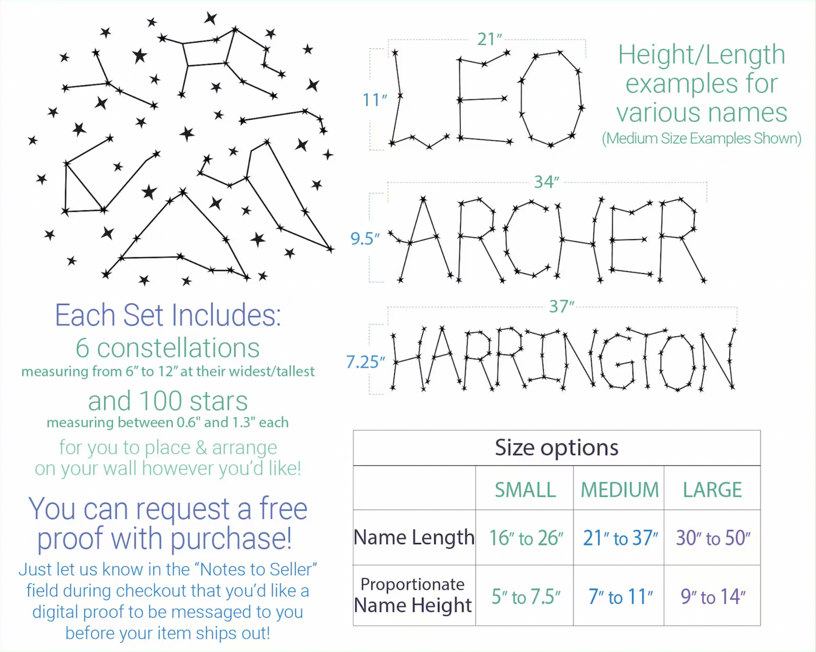 Personalized Constellation Stars Name Wall Decal