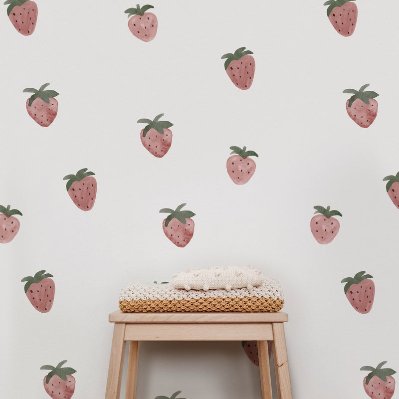 Strawberries Wall Decal Set - Muted Pink