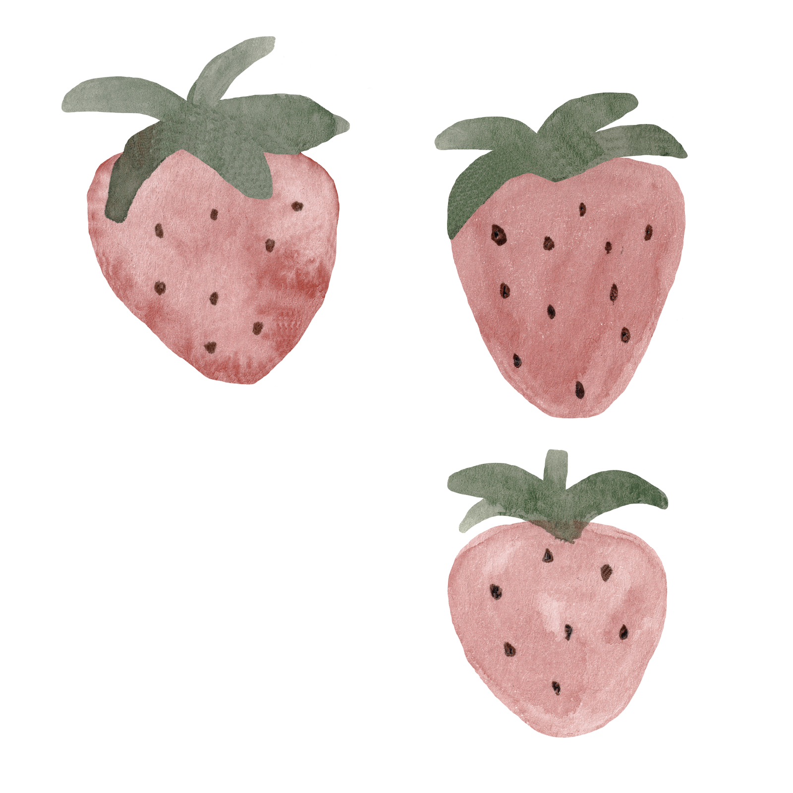 Strawberry Wall Decals - Muted Pink