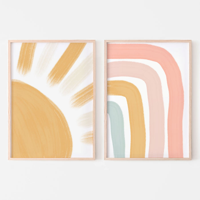 Abstract Sun + Rainbow Art Prints - Project Nursery