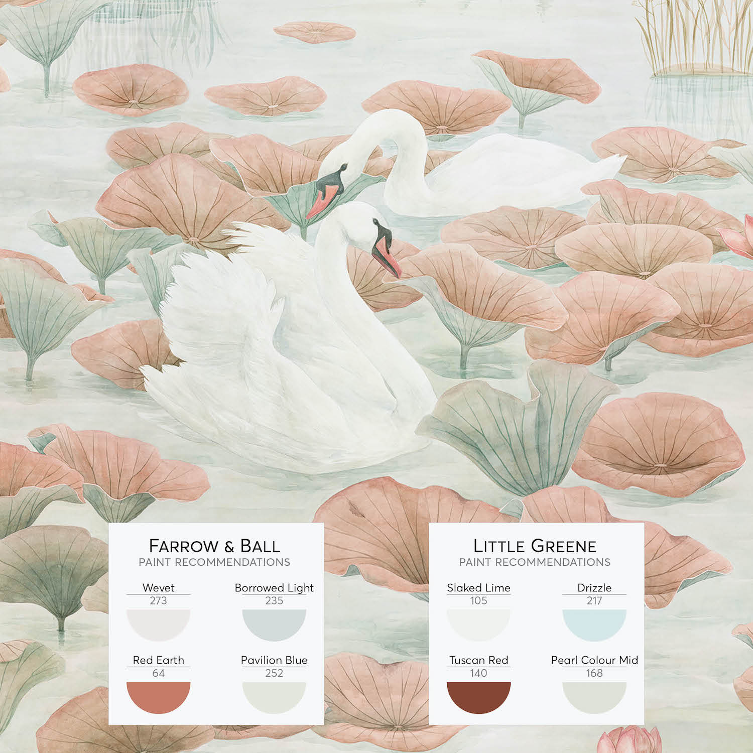 Classic Swan Lake Wallpaper Mural