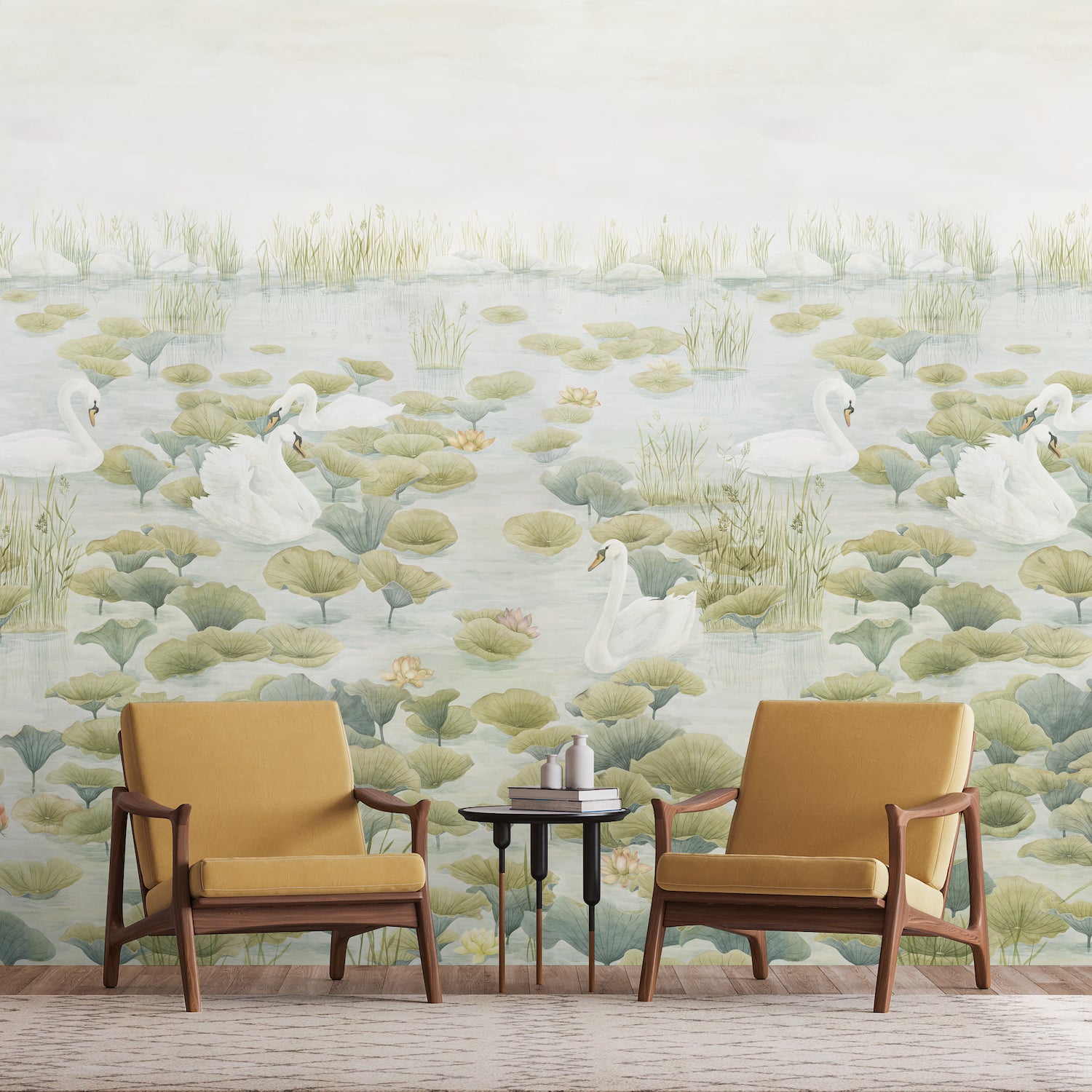 Classic Swan Lake Wallpaper Mural